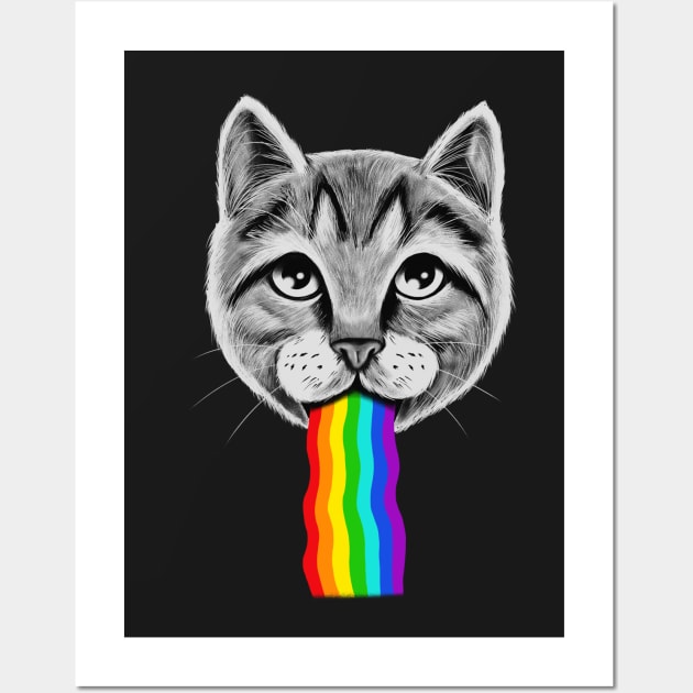 Cat Rainbow Wall Art by coffeeman